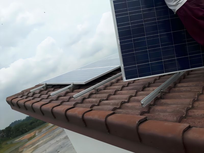 Sistema de instalación solar de techo de teja de 25kw