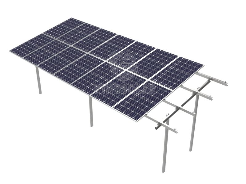 Sistema de instalación de soporte solar de doble columna de acero tipo C
