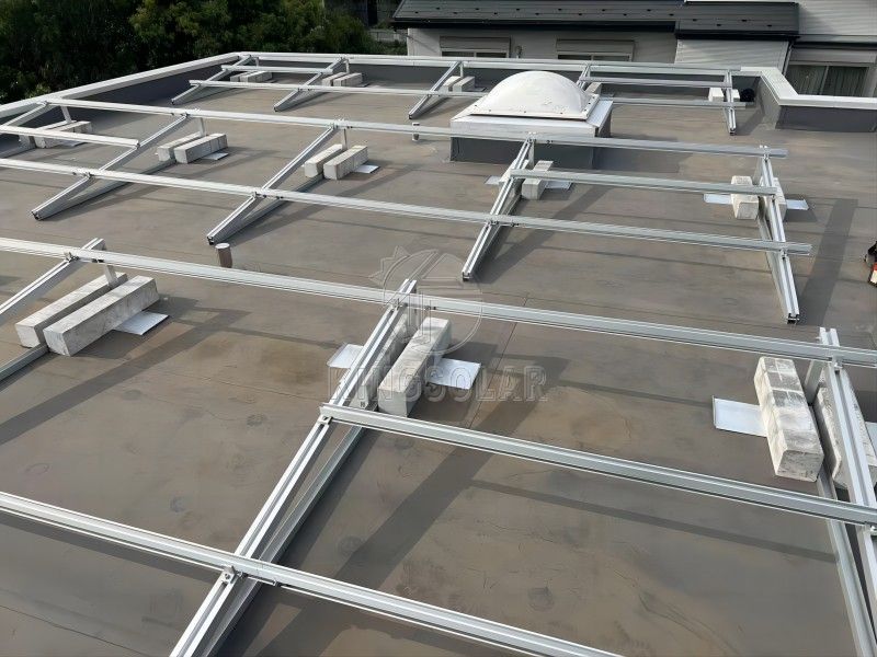 Sistema de montaje solar de lastre de techo plano de 12kw