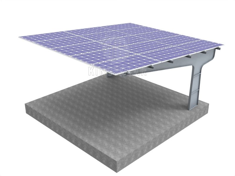 Sistema de montaje de cochera solar de acero al carbono de un solo pilar